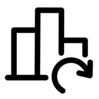 Refresh Graph and statistics in black color vector