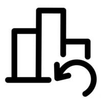Refresh Graph and statistics icon in black color vector