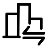 Graph Sync and statistics icon in black color vector