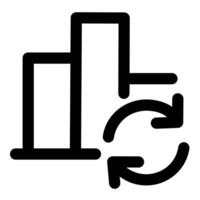 Graph Refresh and statistics in black color vector