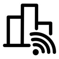 Graph Wifi and statistics in black color vector