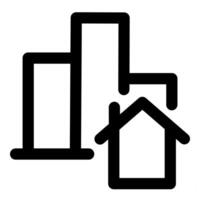 Home Graph and statistics in black color vector