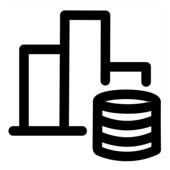 Graph Server and statistics in black color vector