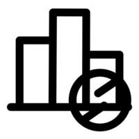 Graph Prohibited and statistics icon in black color vector