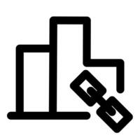 Graph Link and statistics icon in black color vector