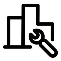 Graph Maintenance and statistics in black color vector