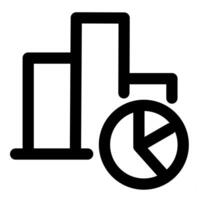 Statistics and graph in black color vector