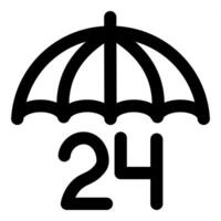 24x7 Insurance and security in black color vector