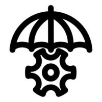 Insurance Setting and security in black color vector
