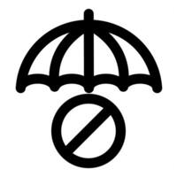 Insurance Prohibited and security in black color vector
