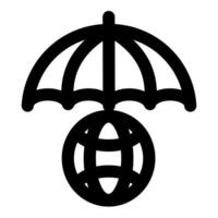 Global Insurance and security in black color vector