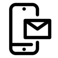 Mobile Message and communication in black color vector