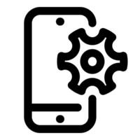 Mobile Setting and phone in black color vector