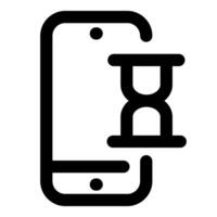 Mobile Time and phone in black color vector