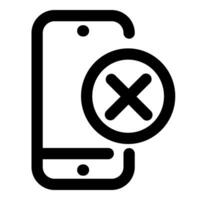 Wrong Mobile and phone in black color vector
