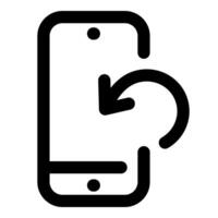Mobile Refresh and phone icon in black color vector
