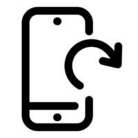 Mobile Refresh and phone in black color vector