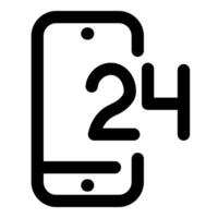 24x7 Mobile and phone in black color vector