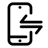 Mobile Sync and phone icon in black color vector