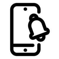 Mobile notification and phone in black color vector