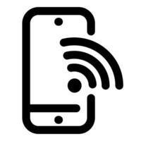 Mobile Wifi and phone in black color vector