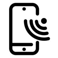 Mobile Wifi and phone icon in black color vector