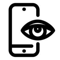 Mobile Vision and phone in black color vector