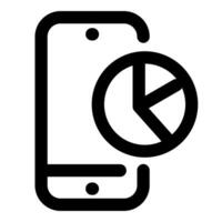 Mobile Statistics and phone in black color vector