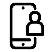 Mobile User and phone in black color vector