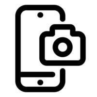 Mobile Camera and phone in black color vector