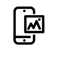 Mobile Image and phone in black color vector