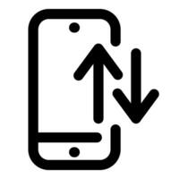 Mobile Sync and phone icon concept in black color vector