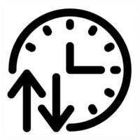 Time and hourglass icon in black color vector