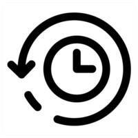 Time and hourglass icon concept in black color vector