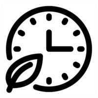 Time and clock icon in black color vector
