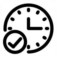 Right Time and clock icon in black color vector
