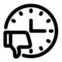 Dislike Time and clock in black color vector