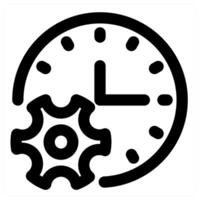 Time Setting and clock in black color vector