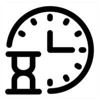 Time and stopwatch in black color vector