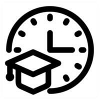 Study Time and clock icon in black color vector