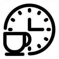 Tea Time and clock in black color vector