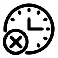 Wrong Time and clock in black color vector