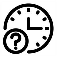 Time Query and clock in black color vector