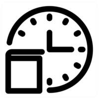 Study Time and clock in black color vector