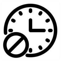 Time Prohibited and clock in black color vector