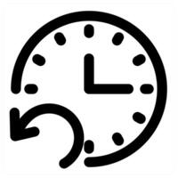 Time Refresh and clock icon in black color vector