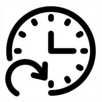 Time Refresh and clock in black color vector