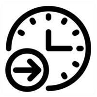 Send Time and clock in black color vector