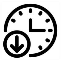 Time Download and clock icon in black color vector