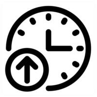 Time Upload and clock icon in black color vector